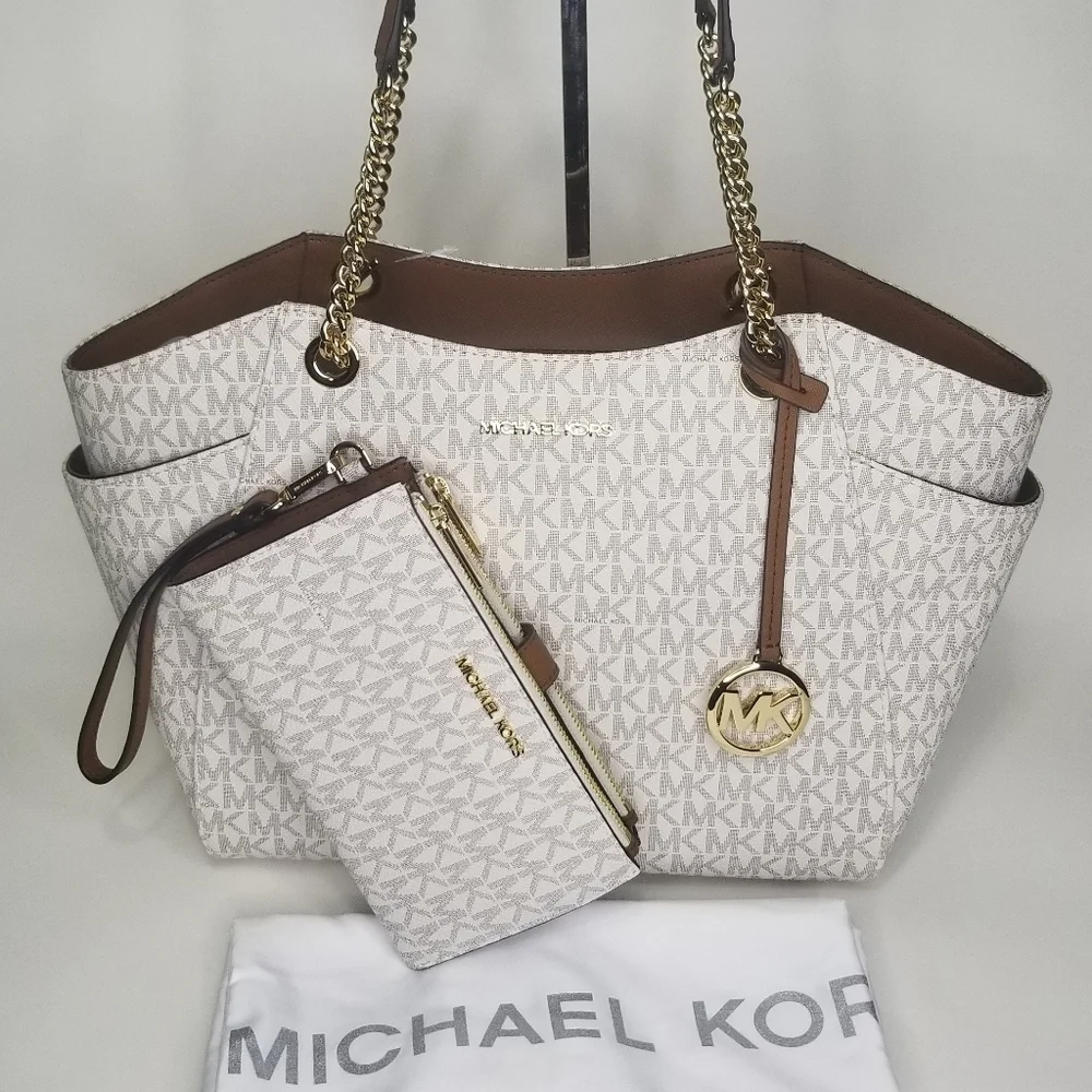🔥 NWT MICHAEL KORS 2 SET DESIGNER Shoulder Purse Bag + Wristlet Matching - Picture 1 of 10
